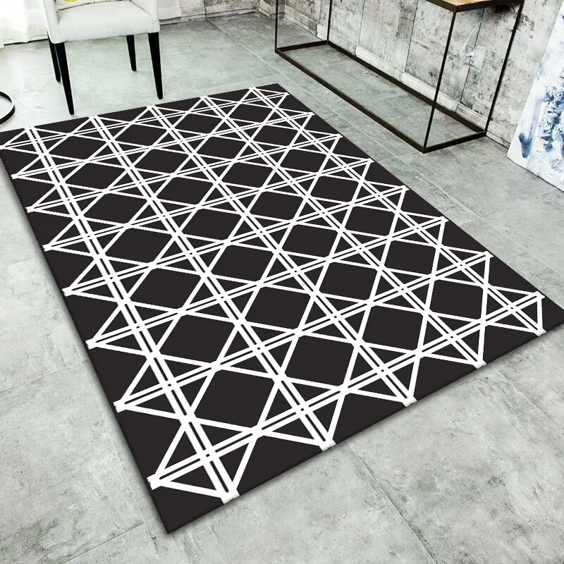 Nordic Geometric Printed Carpets Rugs Modern Coffee Table Bedroom Living Room Non-Slip Tapete Modern Home Decoration Floor Mats