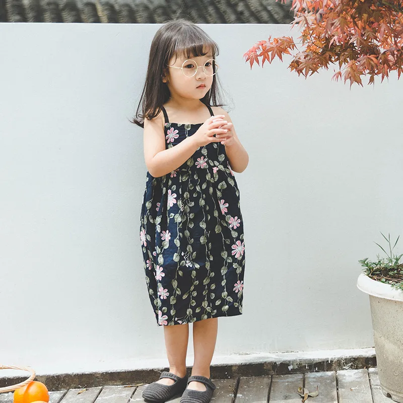 Summer Korean Girl Strap Dress Fashion Small Floral Cute Prinecss Dress ...