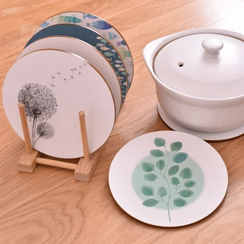 

CFen A's Plant Woodern Hot Mat Bowls Pad Kitchen Table Mat Potholder Teapot Mat Coaster Placemats Table Decor 1pc
