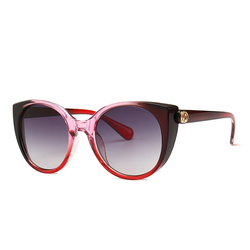 TOYEARN Роскошные брендовые дизайнерские новые модные женские солнцезащитные очки кошачий глаз женские винтажные градиентные солнцезащитные очки для женщин UV400 - Цвет линз: C04 Red