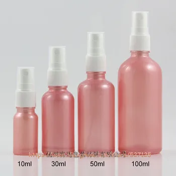 

10ml 30ml 50ml 100ml pink(painted) glass bottle with white sprayer,for perfume/essential oli/facial water/Toilet water