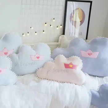 

baby decoration room Cloud-shaped Pillows with Crown Pattern baby Room Decorations Pillows Toy For Children drop shipping
