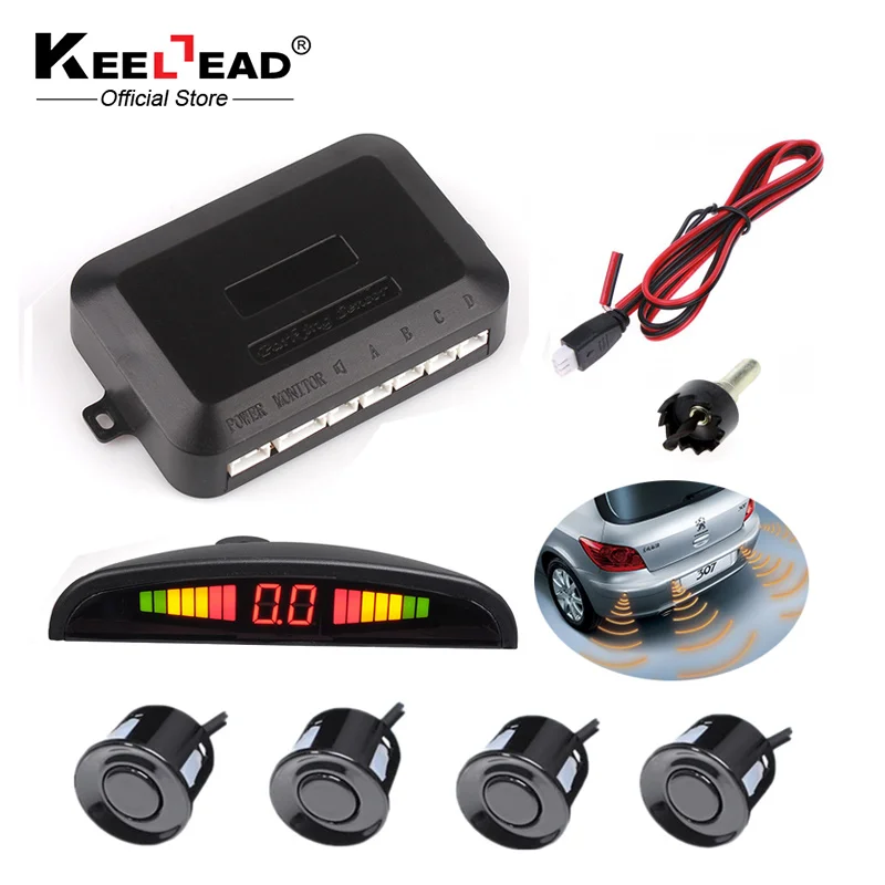 

Free Shipping Car LED Parking Sensor Kit Display 4 Sensors 22mm 12V for all car Reverse Assistance Backup Radar System