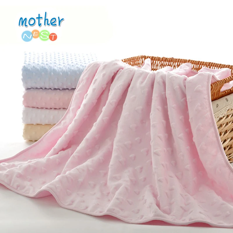 

Mother Nest Super Soft 100% Cotton Baby Blanket Blue/Pink/Yellow Color Toddler Blanket Bedding Set Winter Envelope for Newborn