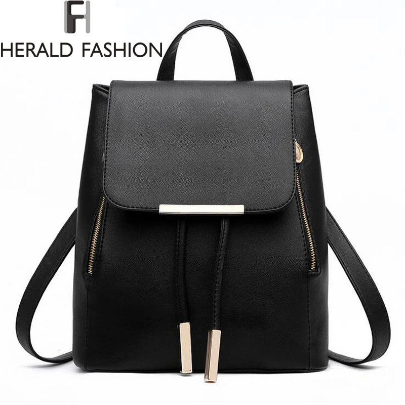 Women Backpack High Quality PU Leather Mochila Escolar School Bags For Teenagers Girls Top Handle Backpacks