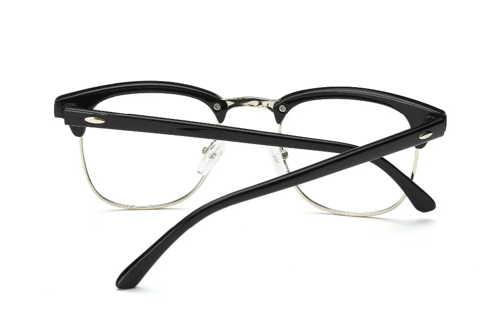Винтажные очки для глаз, женские полуоправы, простые стеклянные очки, оправа, классические мужские брендовые дизайнерские заклепки, мужские очки, 6 цветов