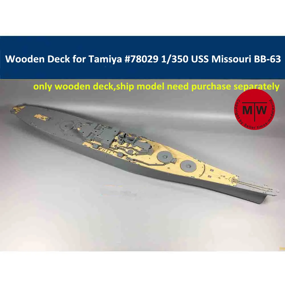 Деревянная колода в масштабе 1/350 для Tamiya 78029 США Миссури BB 63 около 1991 модель