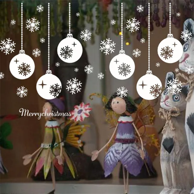 christmas decals snowflake lights wall sticker decor removable snow lantern glass window wall stickers adesivo de - Christmas Decals For Glass christmas decals snowflake lights wall sticker decor removable snow lantern glass window wall stickers adesivo de - Christmas Decals For Glass
