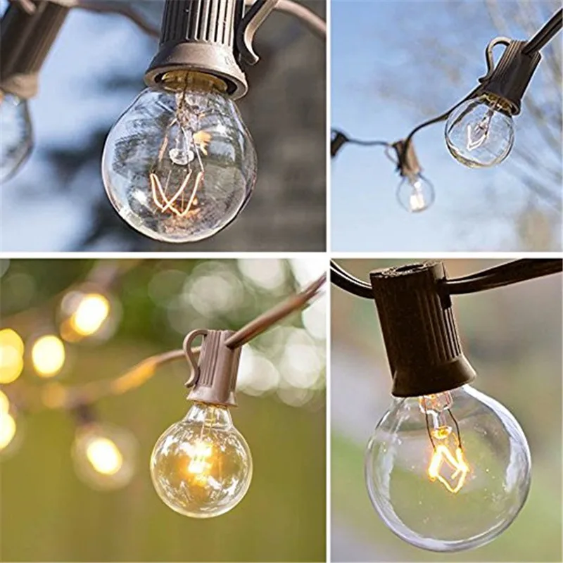 10X Clear Globe G40 Bulbs Candelabra Screw Base, ,Warm Incandescent