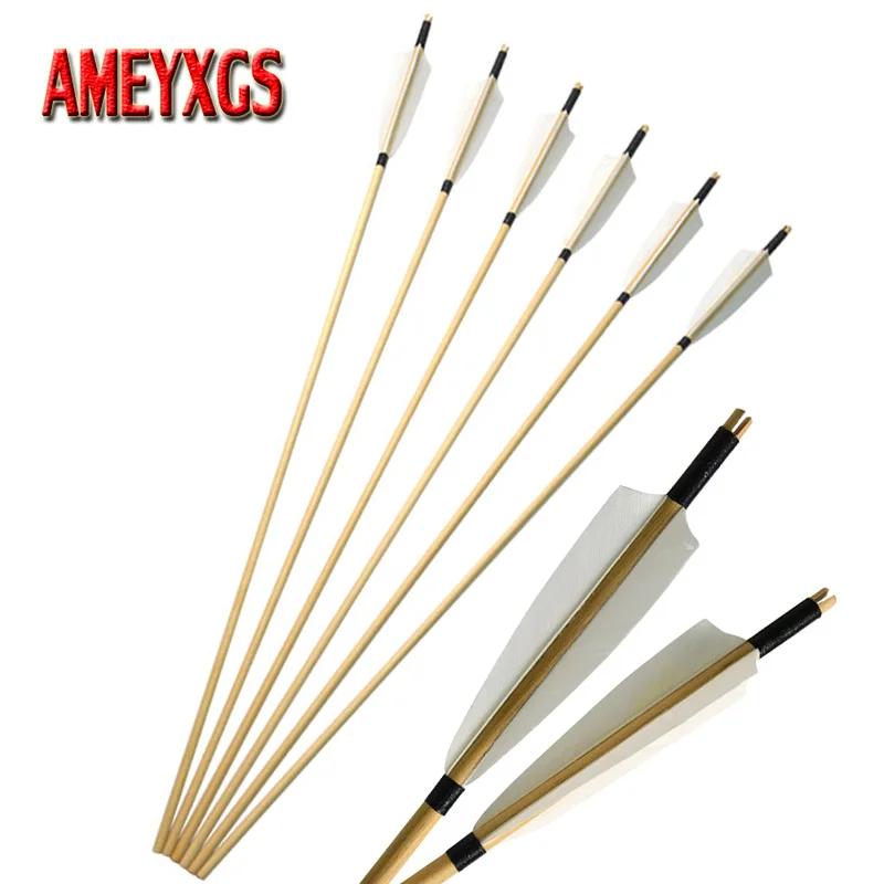 

5/10pcs Archery Wooden 31inch Arrow Shaft With Shield Shape Turkey Feathers Outdoor Hunting Bow And Arrow Shooting Accessories