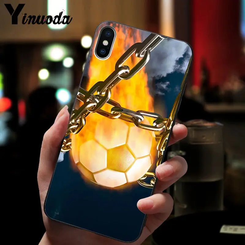 Football Soccer Ball on water burning fire