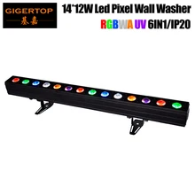 Gigertop TP-WP1412B Крытый пиксель бар прожекторы лампы RGBWAP 14x12 Вт 6в1 Tyanshine ландшафтное освещение мощность в/из цепи подключения