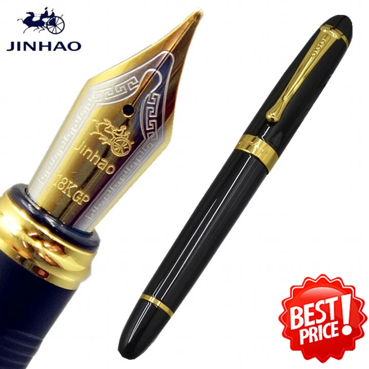 JINHAO X450 класса люкс 0,5 или 1,0 мм наконечник Металл Китайская каллиграфия перьевая ручка, канцелярские принадлежности для офиса, школьные принадлежности, бренд ручек молочного цвета