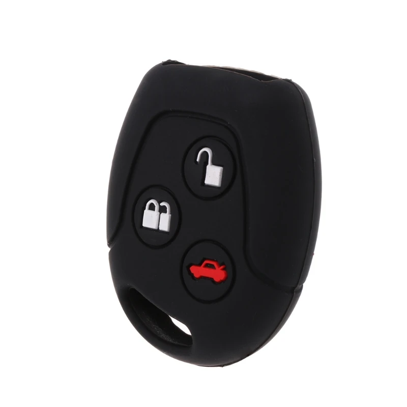 

Silicone Car Remote Key Fob Case Shell 3 Buttons For Ford Mondeo Fiesta Focus
