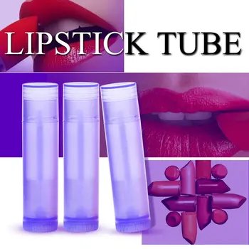 

NEW-10pcs Purple Lipstick Empty Tube Wax Tube Lipstick DIY Lipstick Tube Cosmetic Packaging Bottle 5g