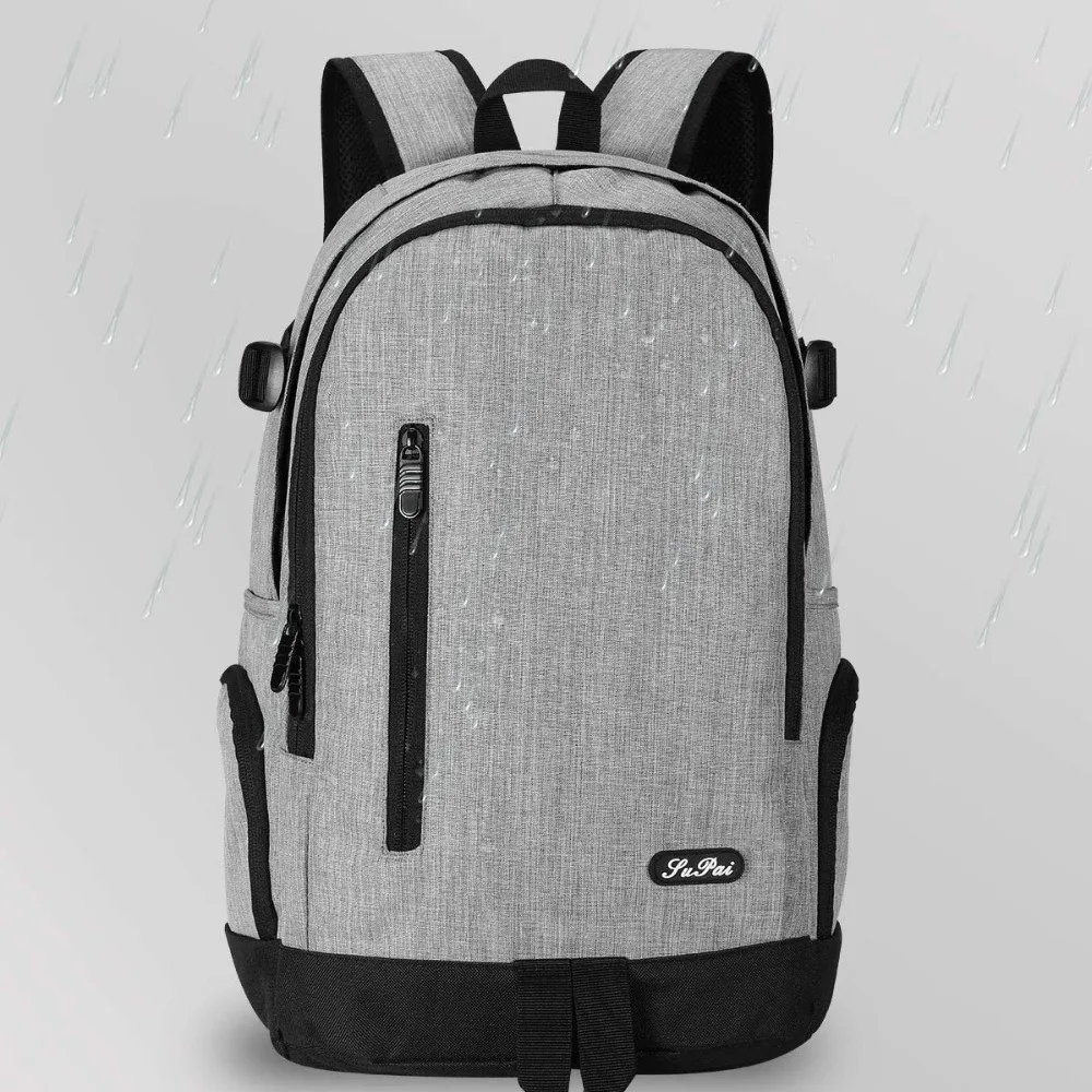 2018 USB Charging Bagpack Men Women 15inch Laptop Backpacks For Teenager Fashion Male Female Mochila Leisure Travel Backpack (10)