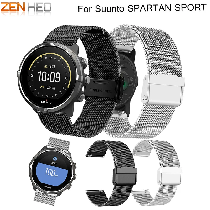 

Milanese loop For Suunto SPARTAN SPORT Band Stainless Steel Metal Bracelet WristBelt Watchband high quality Wristband Replacemet