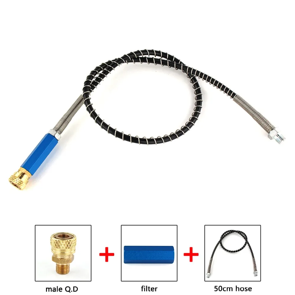 Фильтр насоса высокого давления M10x1 40 МПа сепаратор воды и масла синяя маленькая трубка PCP Пейнтбольная воздушная фильтрация 50 см шланг M10x1