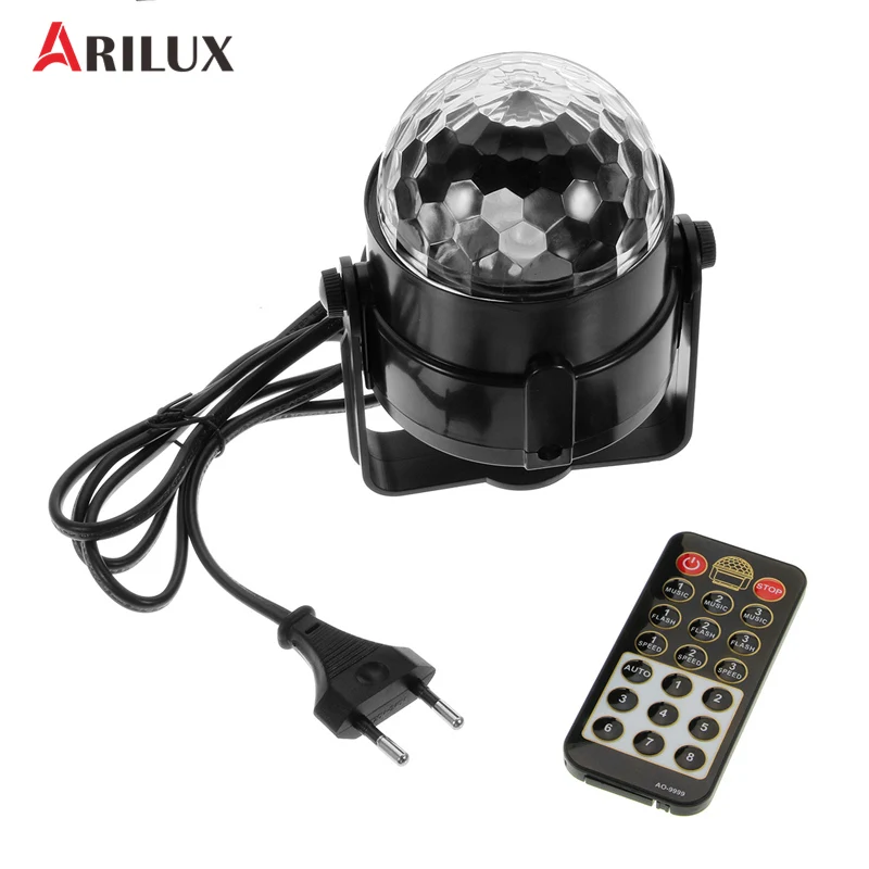 

ARILUX 5W RGBWP LED Remote Control Crystal Ball Stage Light Indoor Wedding Party Lights Lamp For KTV Club Bars AC100-240V