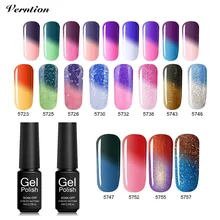 Verntion Gel Nail Polish Vernis Chameleon Temperature Changing Color Uv Glue Hybrid Varnish Soak Off UV LED Gel Nail Polish
