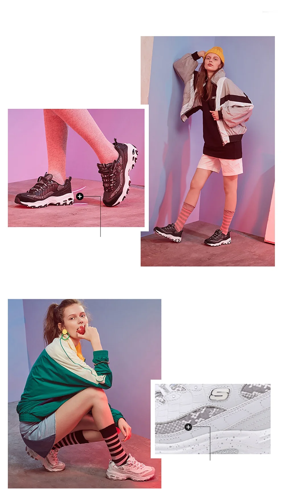 Skechers/Женская обувь; D'lites; удобные кроссовки на массивном каблуке; повседневная обувь на танкетке с вырезами; женская модная брендовая обувь; 66666054-BKW