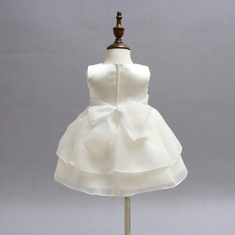Платье для маленьких девочек Платья с цветочным принтом на крестины новорожденных крещение принцессы с юбкой-пачкой на день рождения белый Платье с бантом