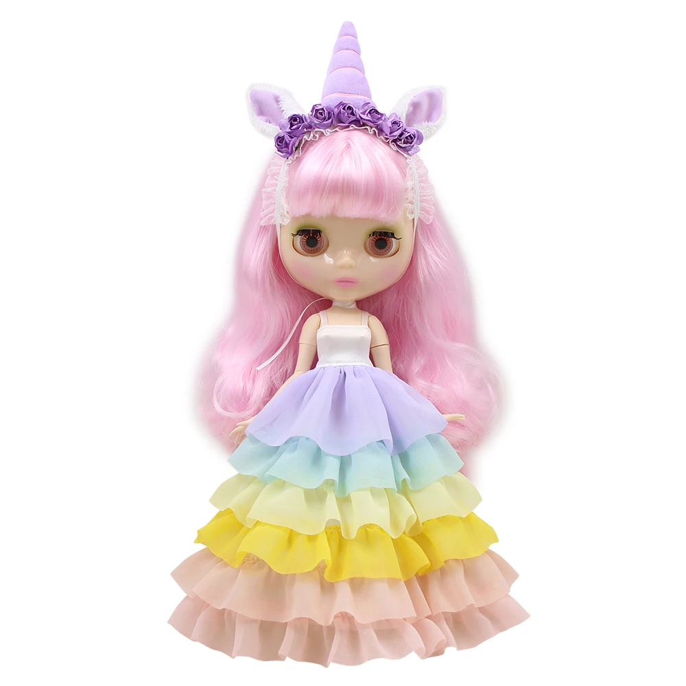 Neo Blythe Doll Unicorn Dress with Horn Hair Band 7