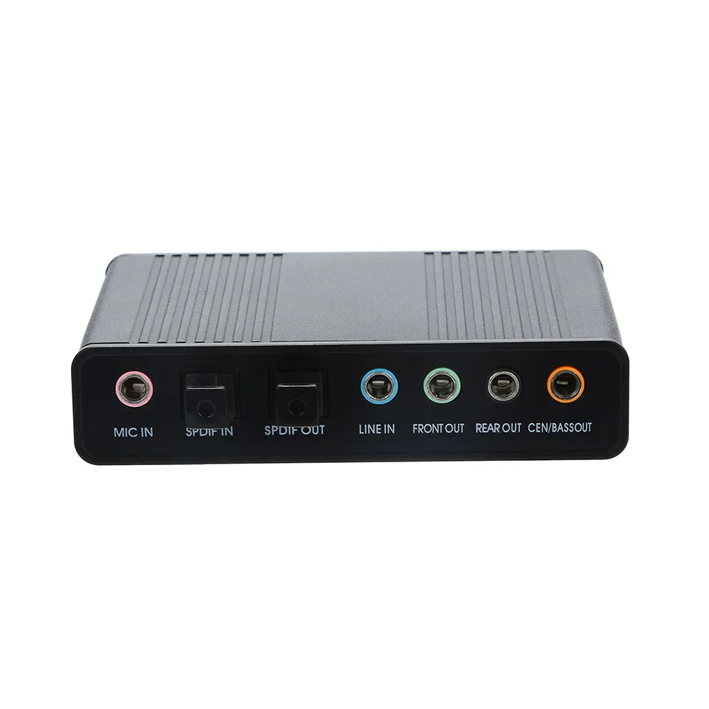 USB Внешняя 6 канальная оптическая звуковая карта 5 1 SPDIF аудио 3 мм Mic in Jack