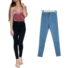 Women sexy slim hip slim high waist elastic skinny jeans pants women high street summer pencil jeans new 2013 denim pants