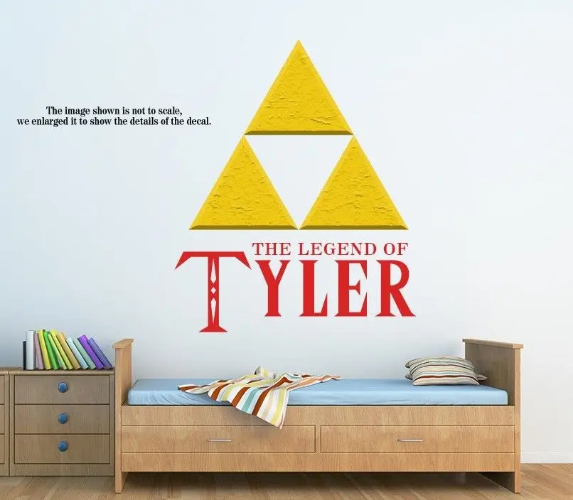 Personalized Legend of Zelda Triforce Wall Decal (Removable and