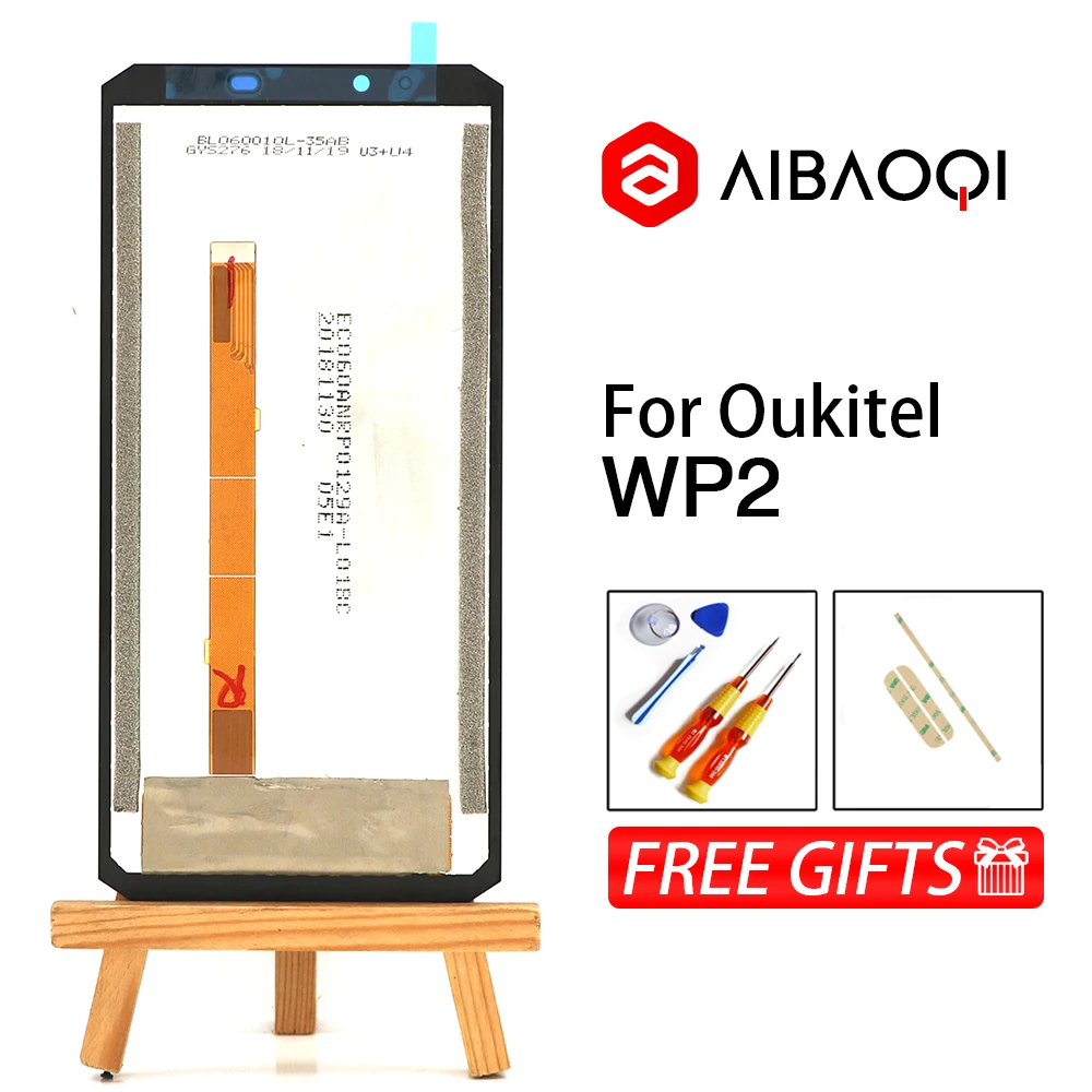 AiBaoQi 6,0 дюймов сенсорный экран+ 2160x1080 ЖК-дисплей в сборе Замена для Oukitel WP2 Android 8,0 телефон