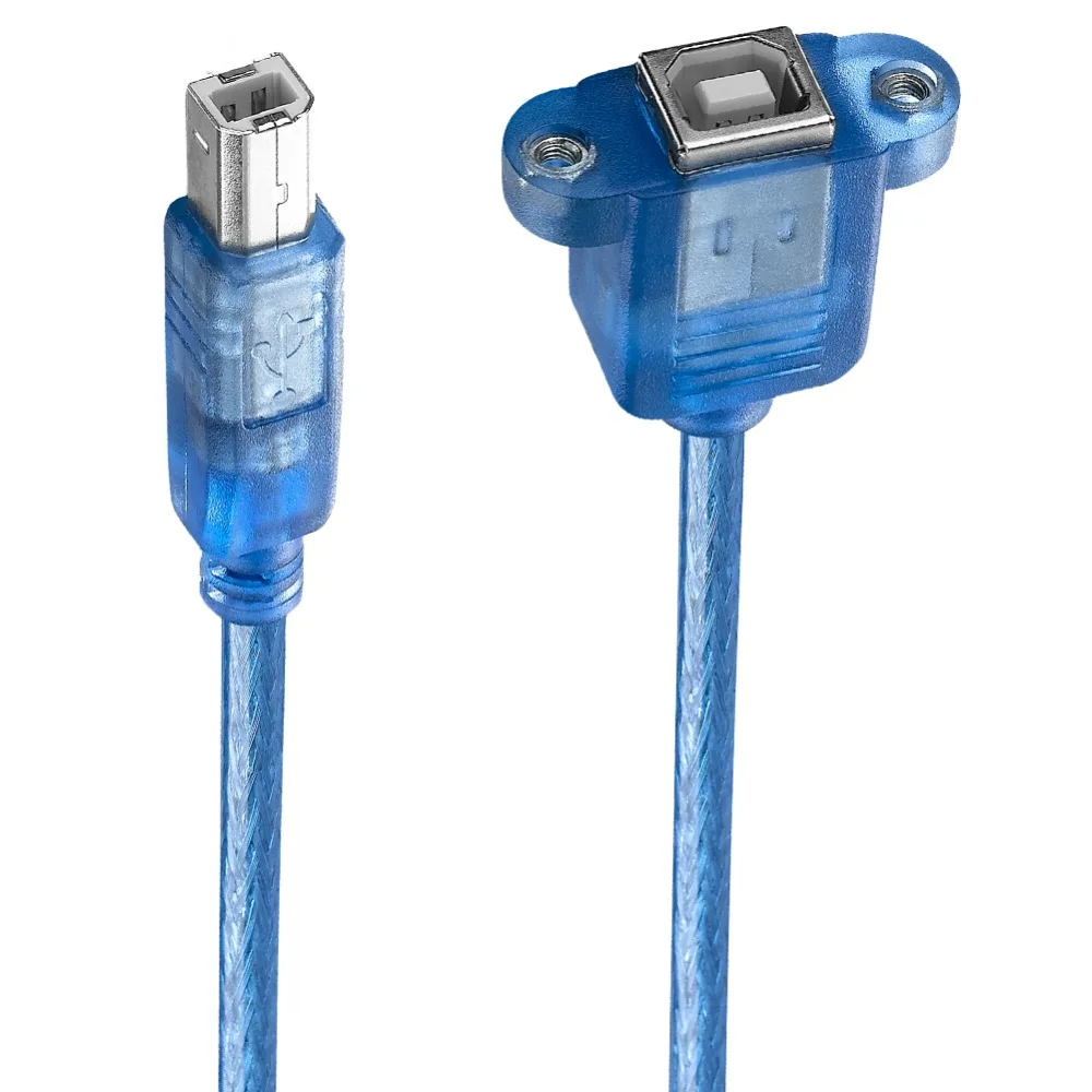 30cm USB 2.0 Type B Male to Type B Female Printer Extension Cable For GSM Panel Mount Screw Hole 30cm USB 2.0 Type B Male to Type B Female Printer Extension Cable For GSM Panel Mount Screw Hole