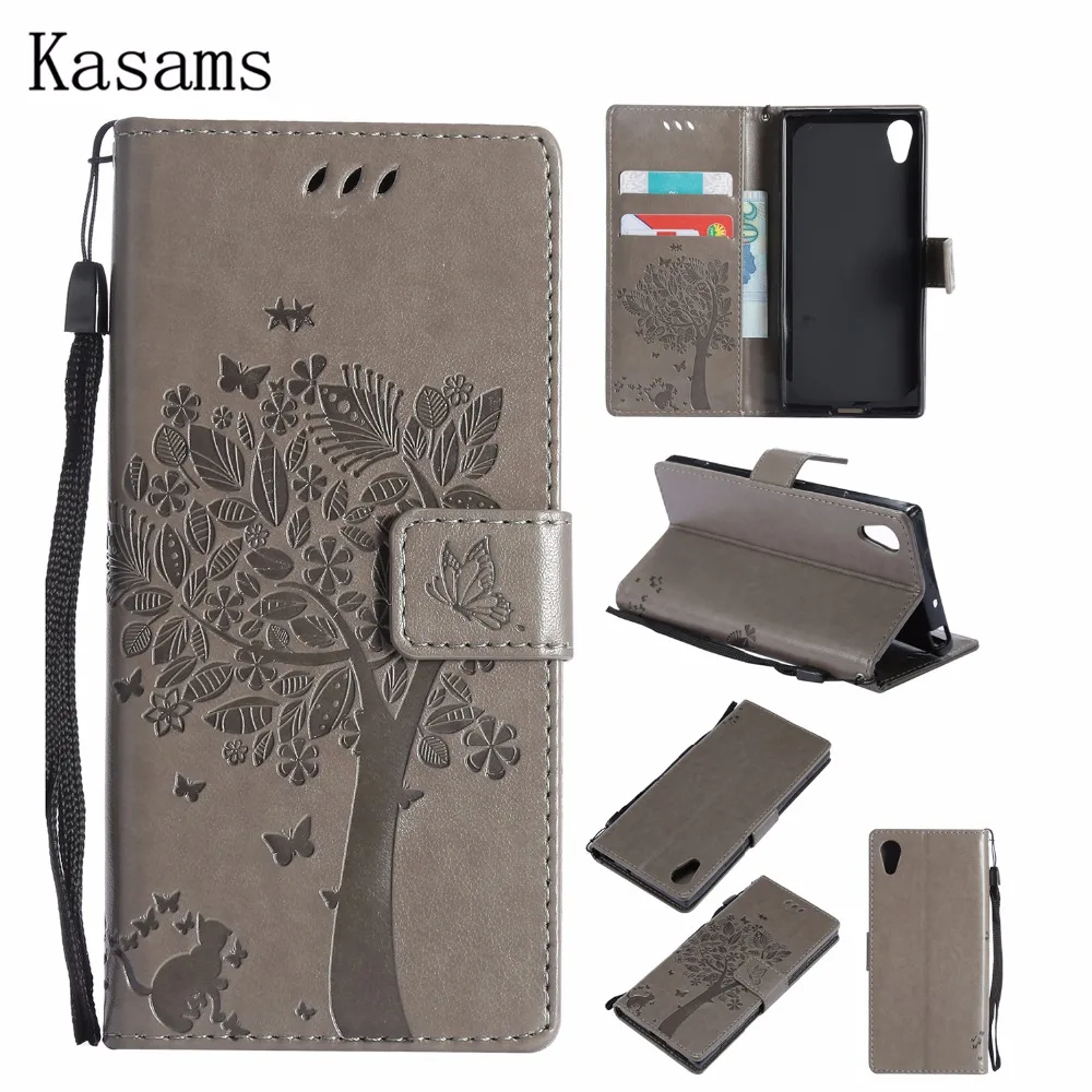 3D Tree For Sony Xperia XA1 Leather Mobile Case Z6 Phone Shell xa1 xa 1 Wallet Magnet Flip Stand Cover | Мобильные телефоны и