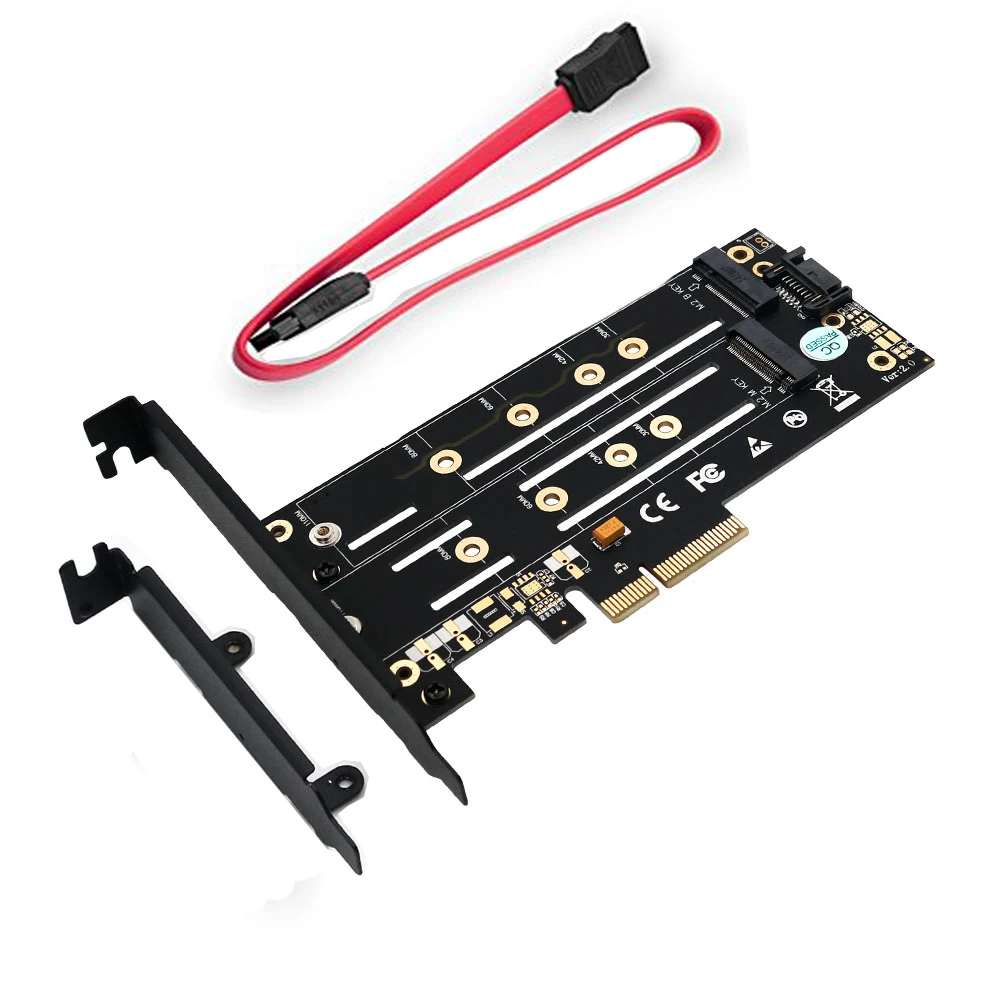Адаптер PCI E NVME + B key M M.2 NGFF двойной интерфейс PCIE M2 SATA адаптер переходника для 2230 2242