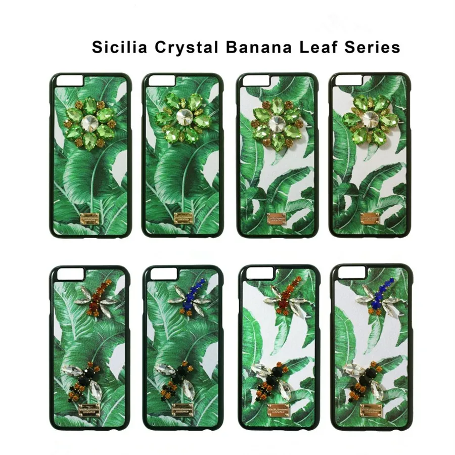 imágenes para Cristal de Diamante de lujo Sicilia Coque Cubierta Del Teléfono de Cuero de Hoja de Plátano para el iphone 6 Caso 6 s 7 Más Caso Rhinestone de La Flor libélula imágenes para Cristal de Diamante de lujo Sicilia Coque Cubierta Del Teléfono de Cuero de Hoja de Plátano para el iphone 6 Caso 6 s 7 Más Caso Rhinestone de La Flor libélula