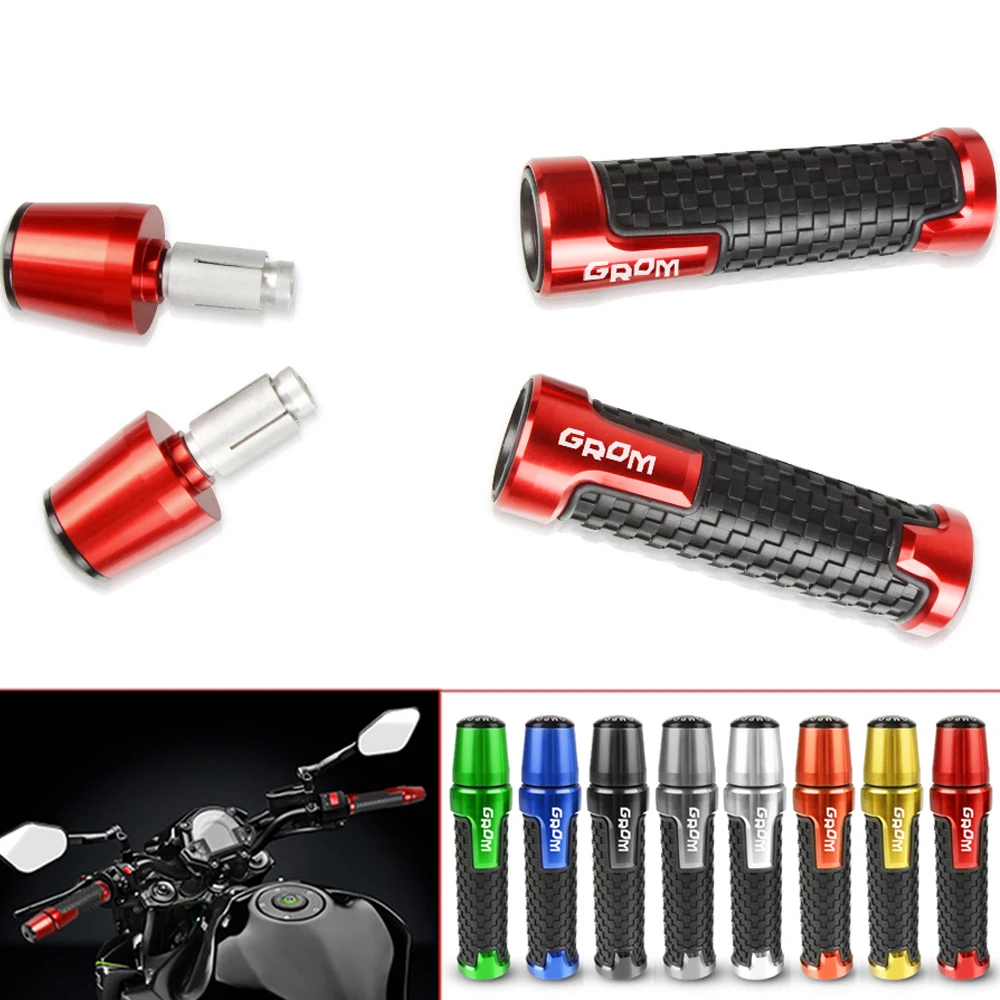 

For Honda GROM 125 GROM125 2014-2017 2015 2016 CNC Motorcycles Motorbikes Handle bar Hand Grips Moto Grips with ends Accessories