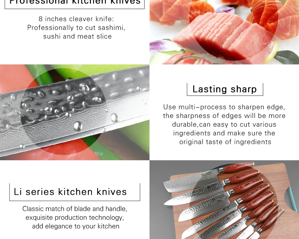 XINZUO " нож-Кливер 73 слоя дамасской стали самурайский Новейший кухонный нож из нержавеющей стали ломтик ветчины ножи Pakkawood ручка