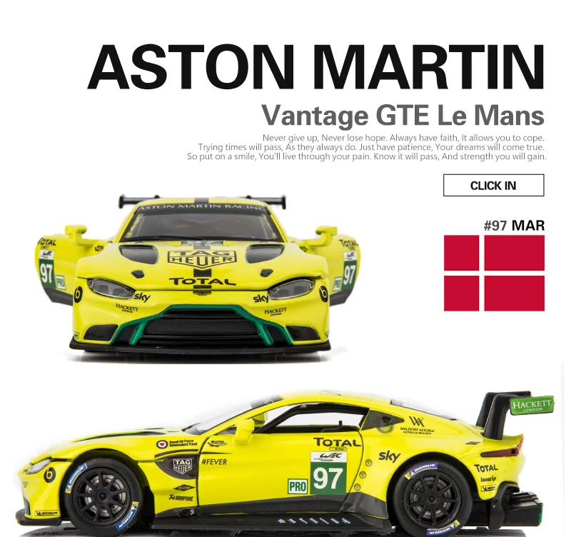 1:32 Масштаб/литая металлическая Игрушечная модель/Aston Martin Vantage GTE Le Mans/звук и светильник гоночный автомобиль/вытяните назад образовательная коллекция