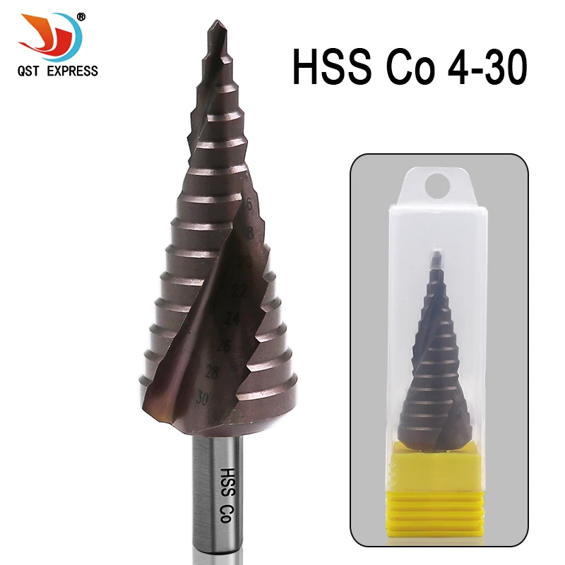 

4-30mm The Pagoda Shape HSS Co M35 Triangle Shank Pagoda Metal Steel Step Drill Bit Hole Drill Cone Drill Bit