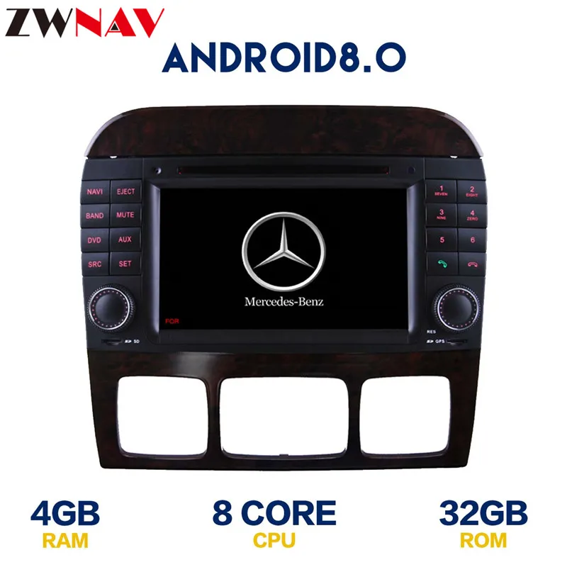 Cheap Octa 8 core Android 8.0 Head unit For Mercedes Benz S W220 1998-2005 2din Car multmedia DVD Player Radio GPS Navigation stereo 9