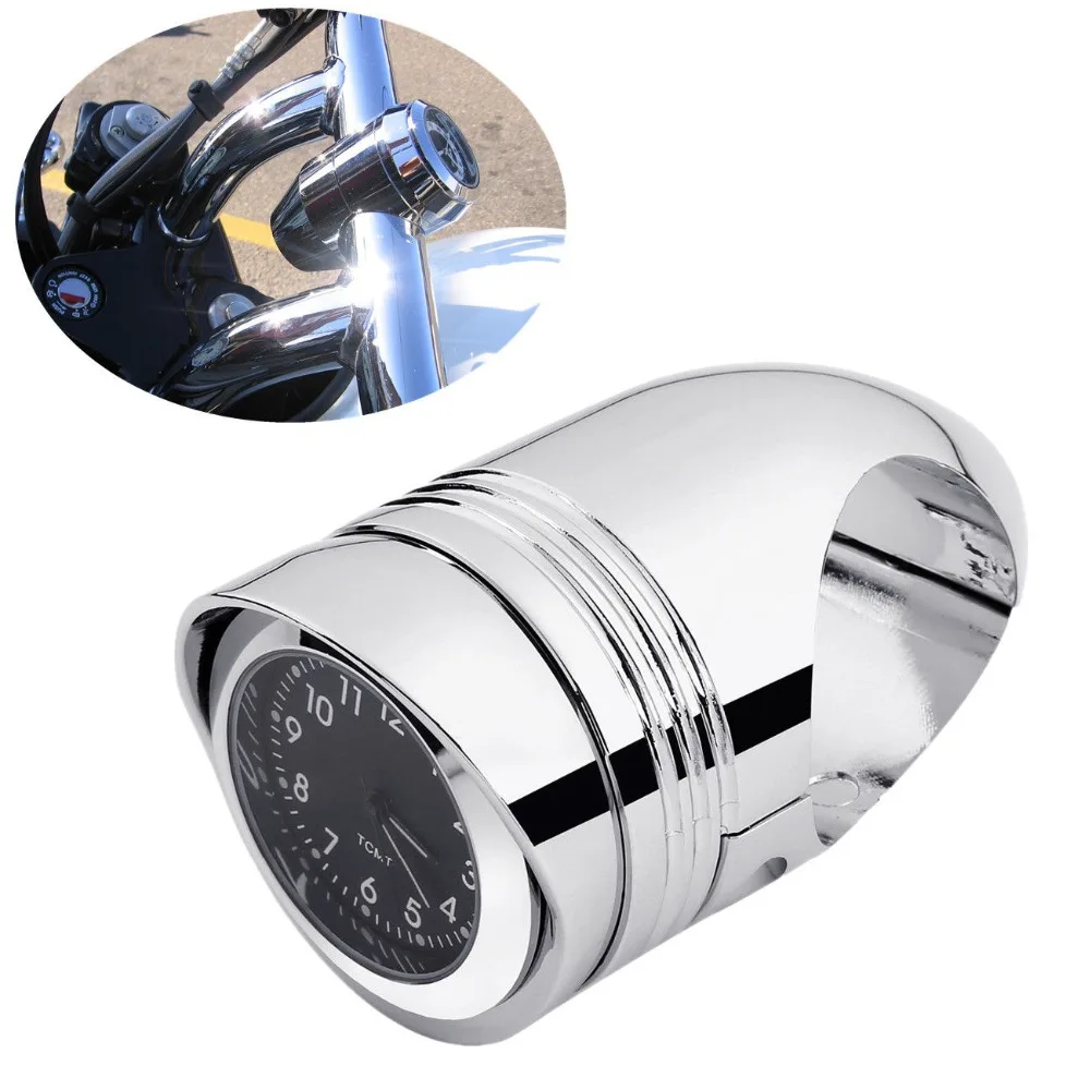 

Chrome/Black 1 1/4" 1.25" Motorcycle Handlebar Clock Mount For Yamaha Harley Suzuki Kawasaki Harley Cruiser Custom Aluminum