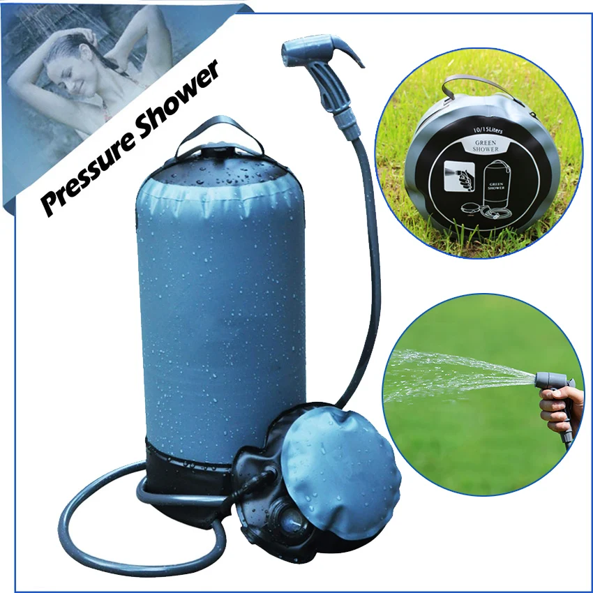 Pressure Shower Portable Solar Camp Shower 11 litres Self Standing