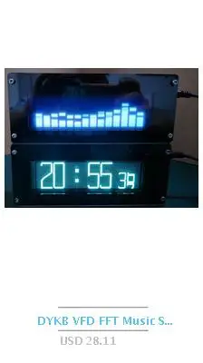 DYKB 0,96 дюймов цветной OLED музыкальный анализатор спектра с часами MP3 Усилитель Аудио индикатор уровня Анализатор ритма VU метр