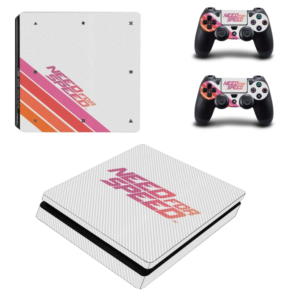 Наклейка Need for Speed PS4 Slim Skin Виниловая наклейка для консоли Playstation 4 и 2 контроллеров