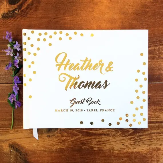 customize-Polka-Dot-Gold-Foil-Unique-Wedding-Guest-Books-guestbook-Alternative-Wedding-scrap-book-with-Name (3)