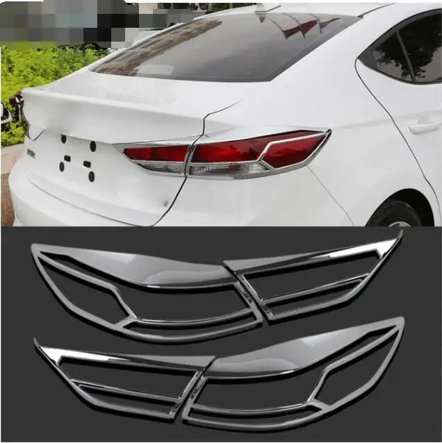 4PCS FIT FOR 2016 2017 HYUNDAI ELANTRA AVANTE CHROME REAR TAIL LIGHT