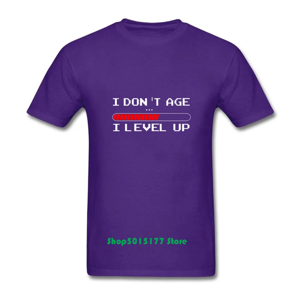 Мужская футболка в стиле ретро I Don't Age Level Up хлопковая Футболка с круглым вырезом