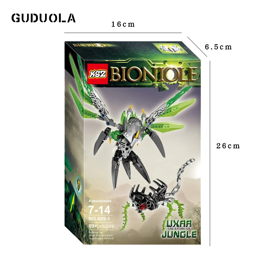 Guduola BIONICLE 89pcs Uxar Creature of Jungle 609-1 Building Block toys Compatible BIONICLE best gift for boy