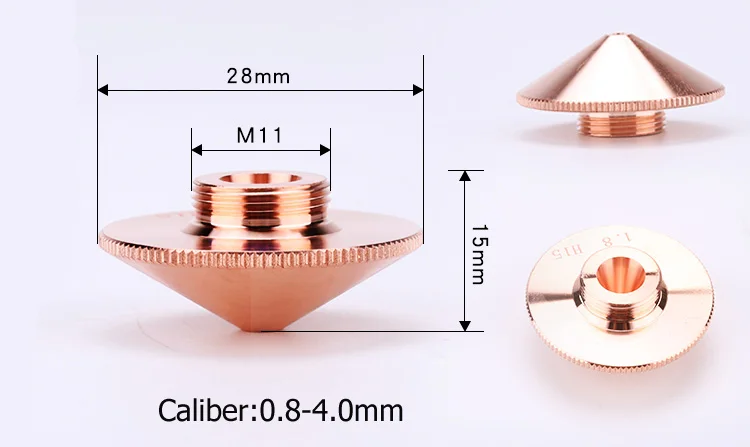 Лазерная насадка Однослойная 28 мм* 15 мм Калибр 0,8 1,0 1,2 1,5 2,0 2,5 3,0 для Precitec/WSX Yag волоконная Лазерная режущая головка