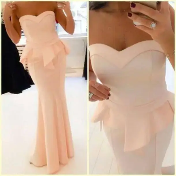 baby pink peplum dress